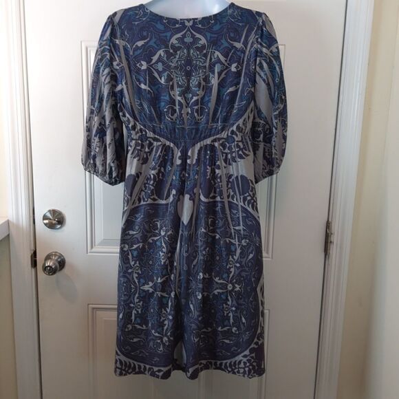 (3/$20) Cato blue floral print 3/4 sleeve dress - Picture 8 of 12